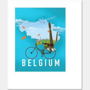 Belgium travel map Posters and Art